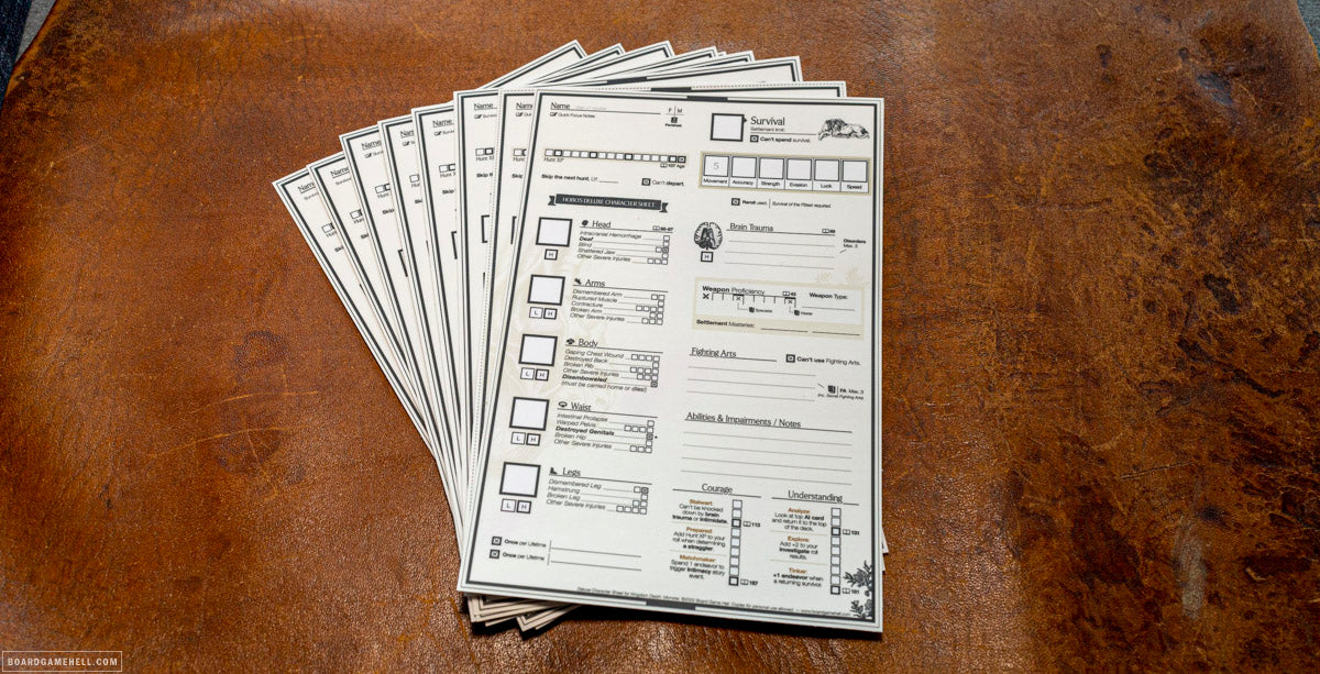 Hobo’s Deluxe Character Sheets™ are awesome and stylish way to keep book of your survivors' struggle.