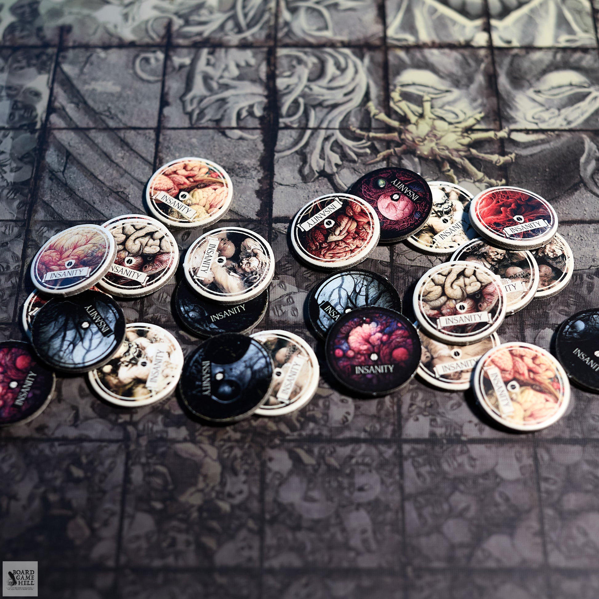 Board Game Hell’s Insanity Tokens™, brain and lunatic sets combined.