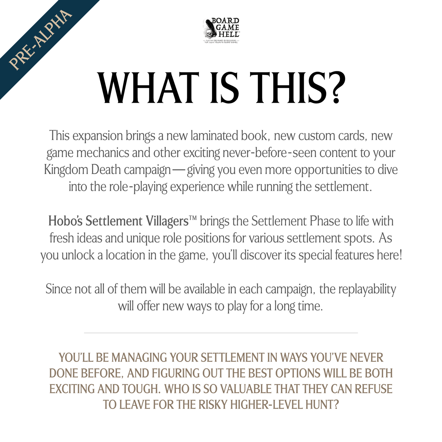 Hobo's Settlement Villagers™ Expanded Edition for Kingdom Death: Monster (Early PRE-ORDER)