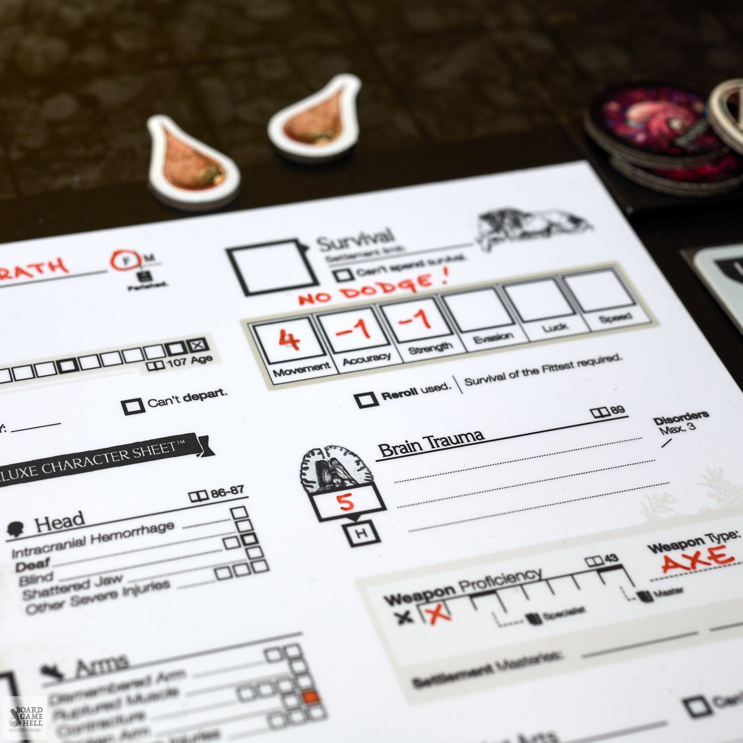 Hobo’s Deluxe Character Sheets™ for Kingdom Death: Monster (Core Game)