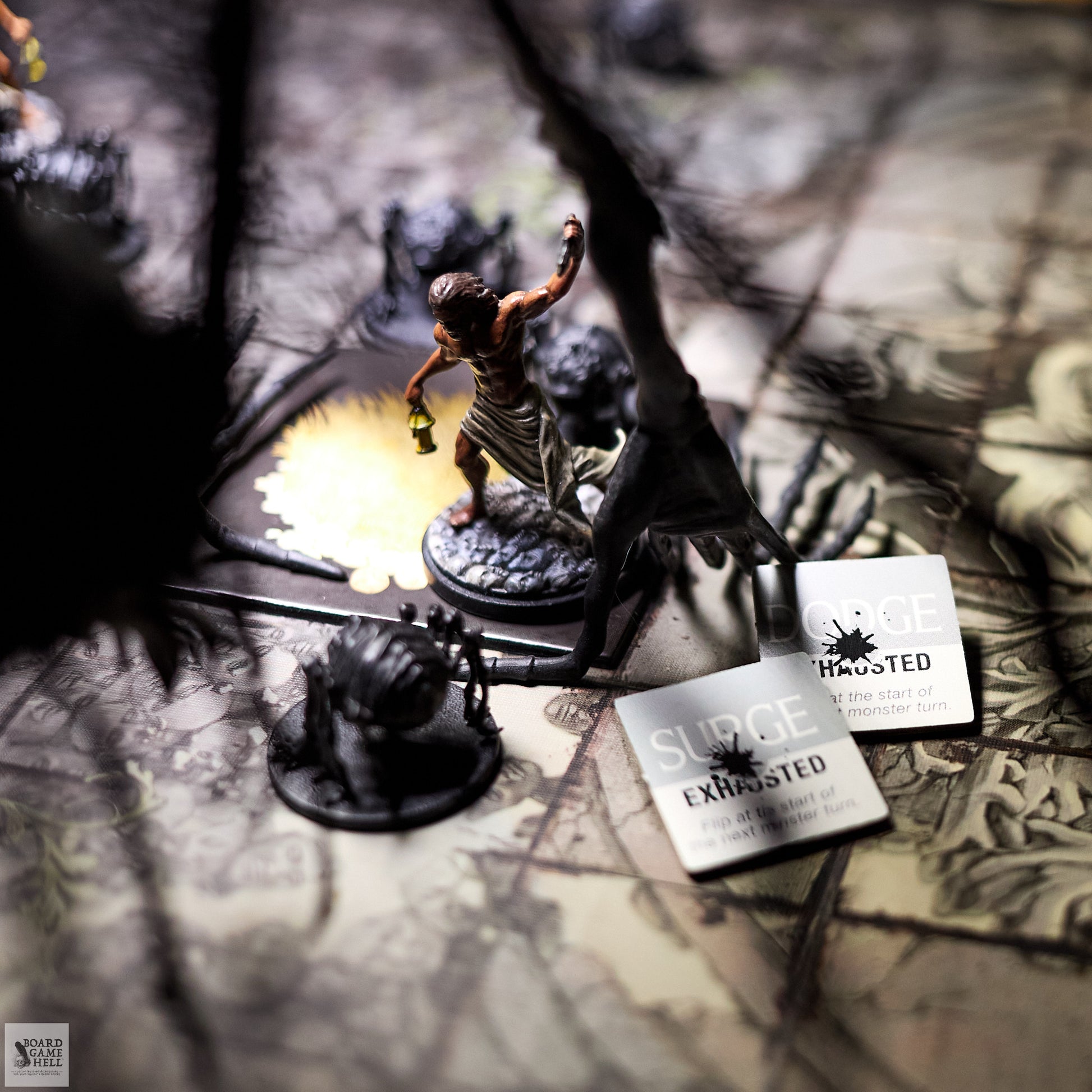 The Original Survival Tokens™ used in a showdown with Spidicules.