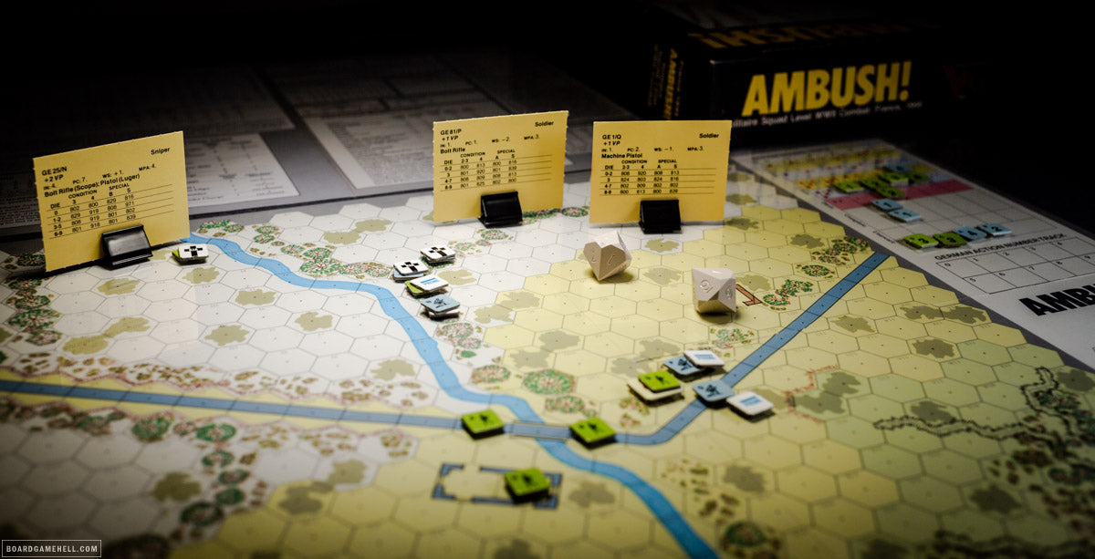 These vintage dice are identical replacement for Ambush! series dice.